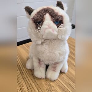 Gund Grumpy Cat Tartar Sauce 9" Cream Brown Plush Stuffed Animal With Blue Eyes